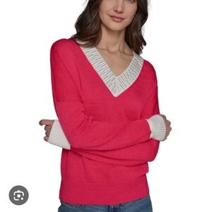 Nwt Karl Lagerfeld Knit Sweater Perl & Rhinstone Collar